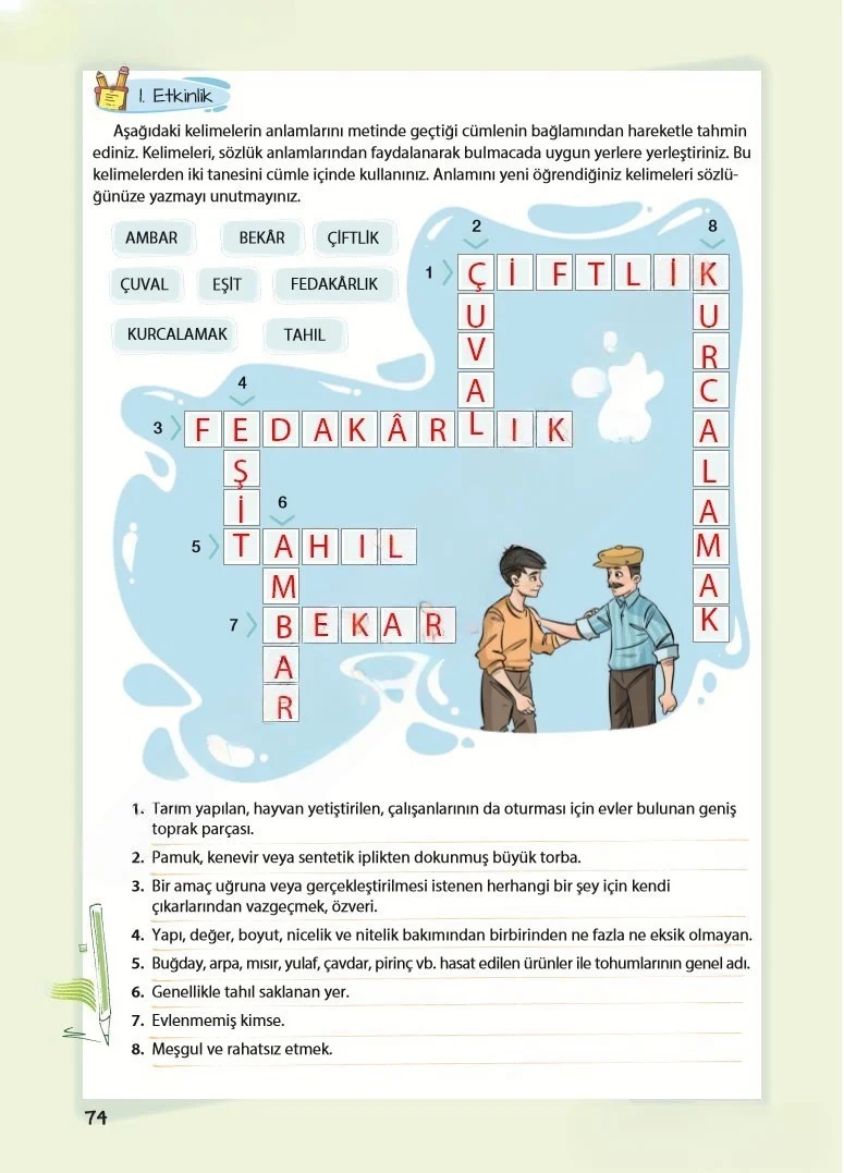 5. Sınıf Türkçe Ders Kitabı Cevapları Koza Yayınları Sayfa 74 Çözüm Görseli