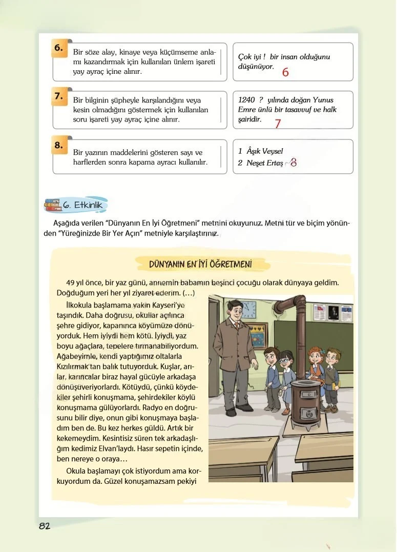 5. Sınıf Türkçe Ders Kitabı Cevapları Koza Yayınları Sayfa 82 Çözüm Görseli