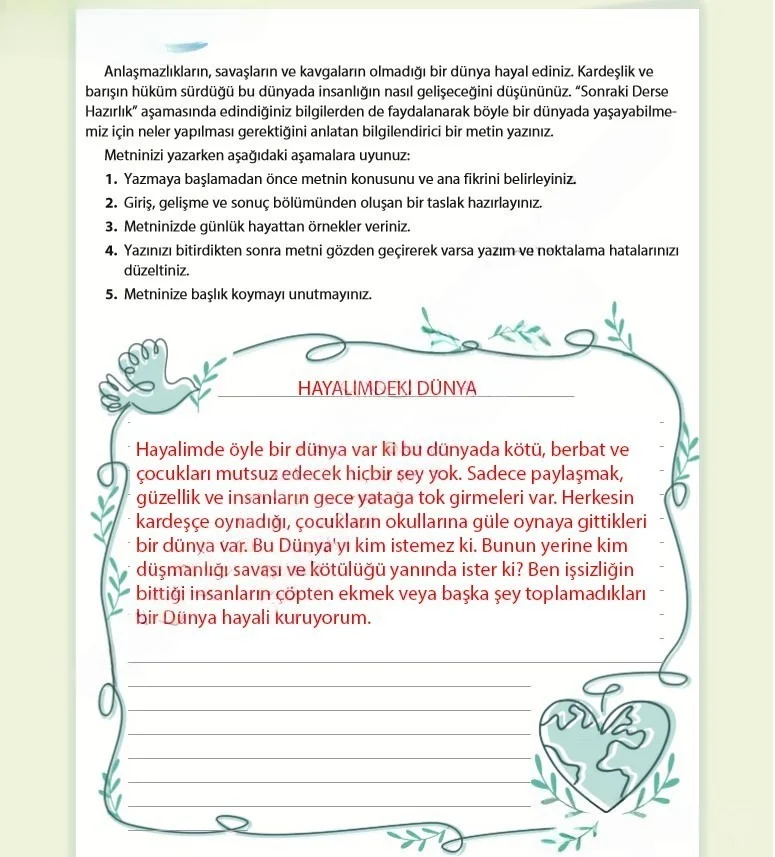 5. Sınıf Türkçe Ders Kitabı Cevapları Koza Yayınları Sayfa 84 Çözüm Görseli