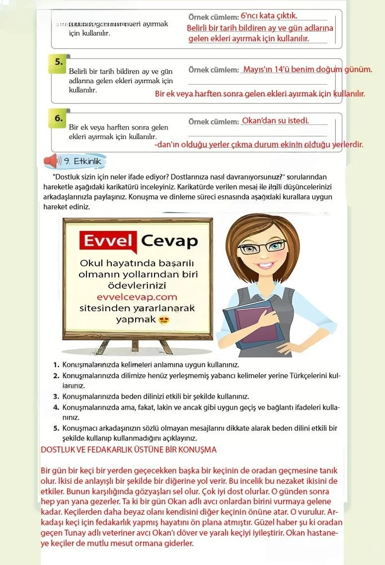 5. Sınıf Türkçe Ders Kitabı Cevapları Koza Yayınları Sayfa 91 Çözüm Görseli