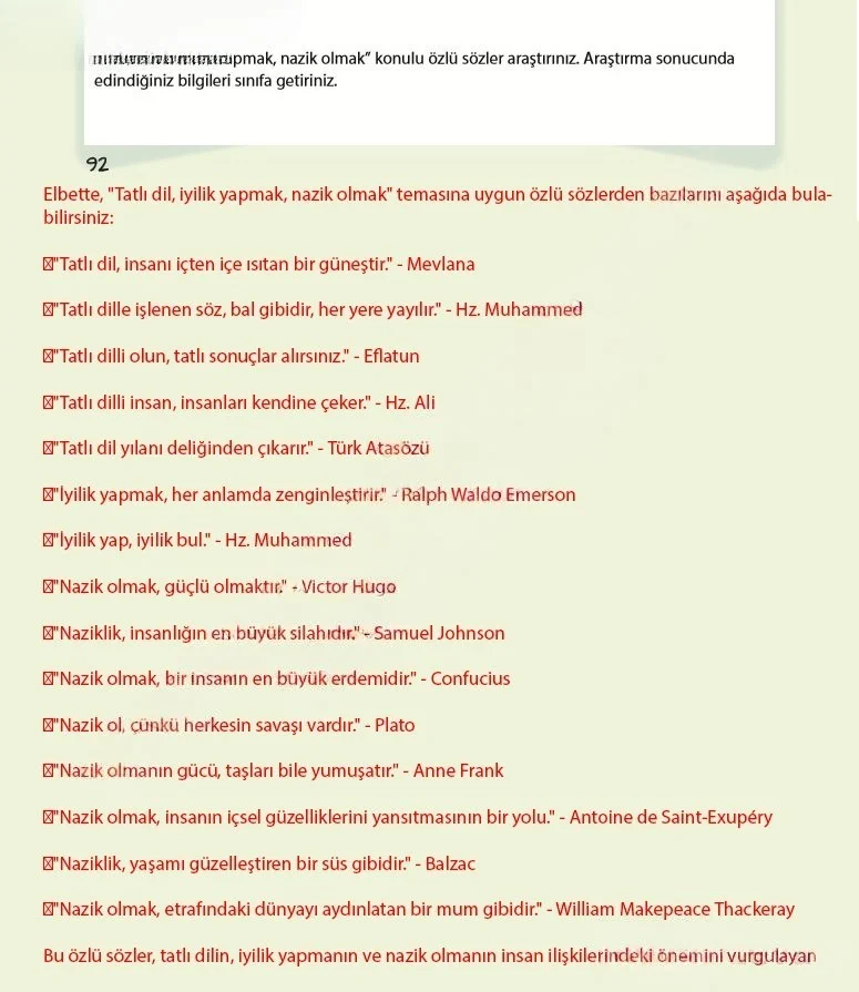 5. Sınıf Türkçe Ders Kitabı Cevapları Koza Yayınları Sayfa 92 Çözüm Görseli