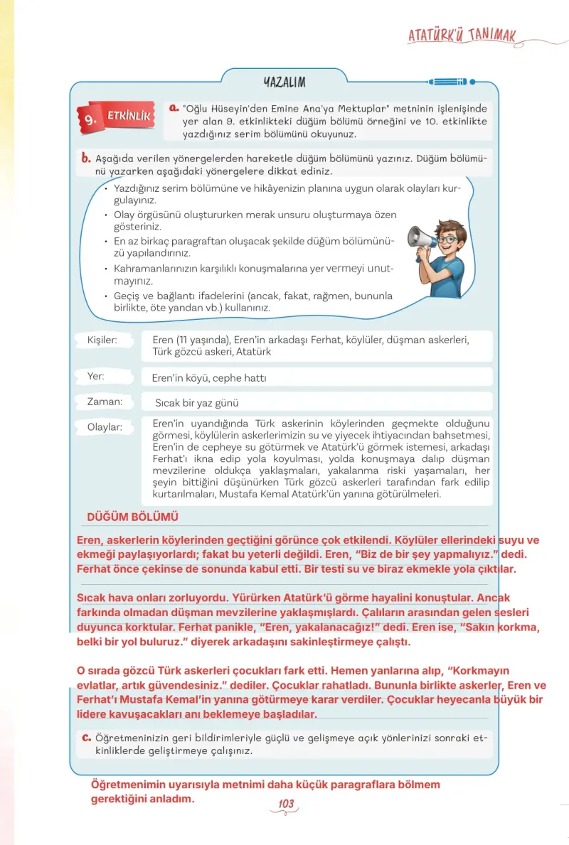 5. Sınıf Türkçe Ders Kitabı Cevapları Meb Yayınları 1 Sayfa 103 Çözüm Görseli