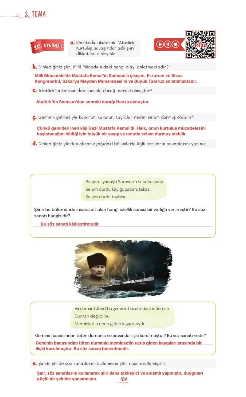 5. Sınıf Türkçe Ders Kitabı Cevapları Meb Yayınları 1 Sayfa 104 Çözüm Görseli