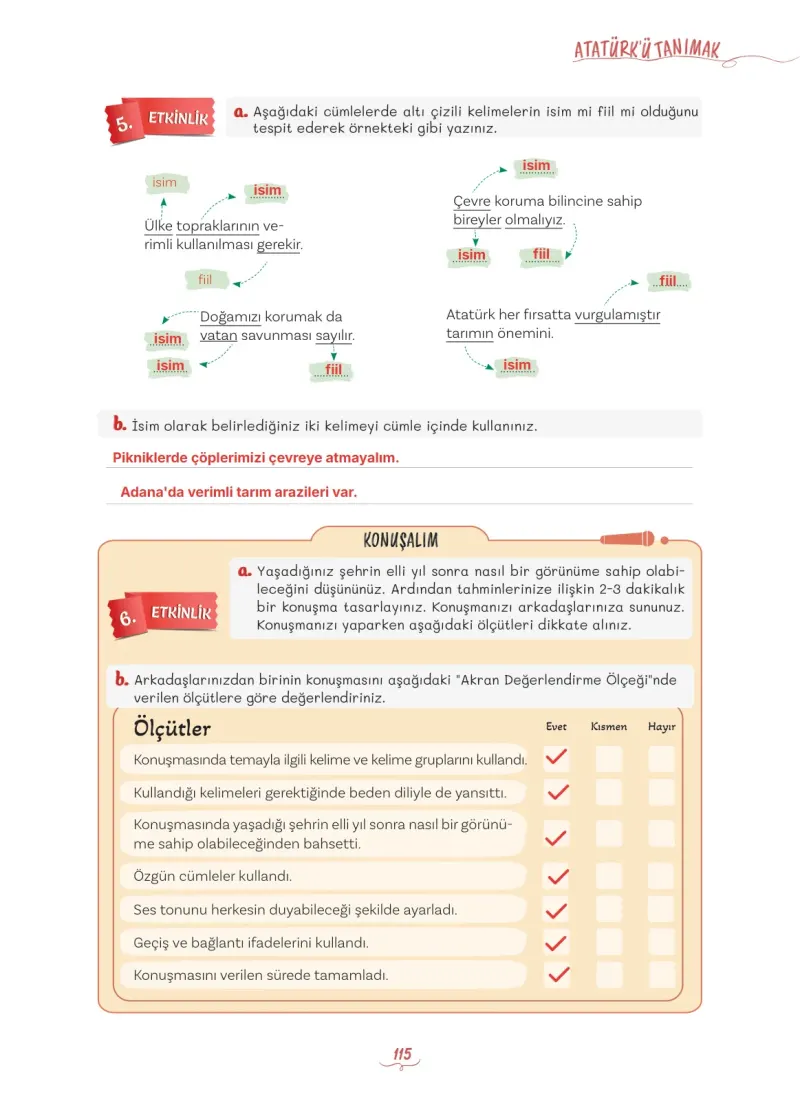 5. Sınıf Türkçe Ders Kitabı Cevapları Meb Yayınları 1 Sayfa 115 Çözüm Görseli