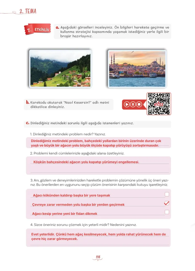 5. Sınıf Türkçe Ders Kitabı Cevapları Meb Yayınları 1 Sayfa 116 Çözüm Görseli