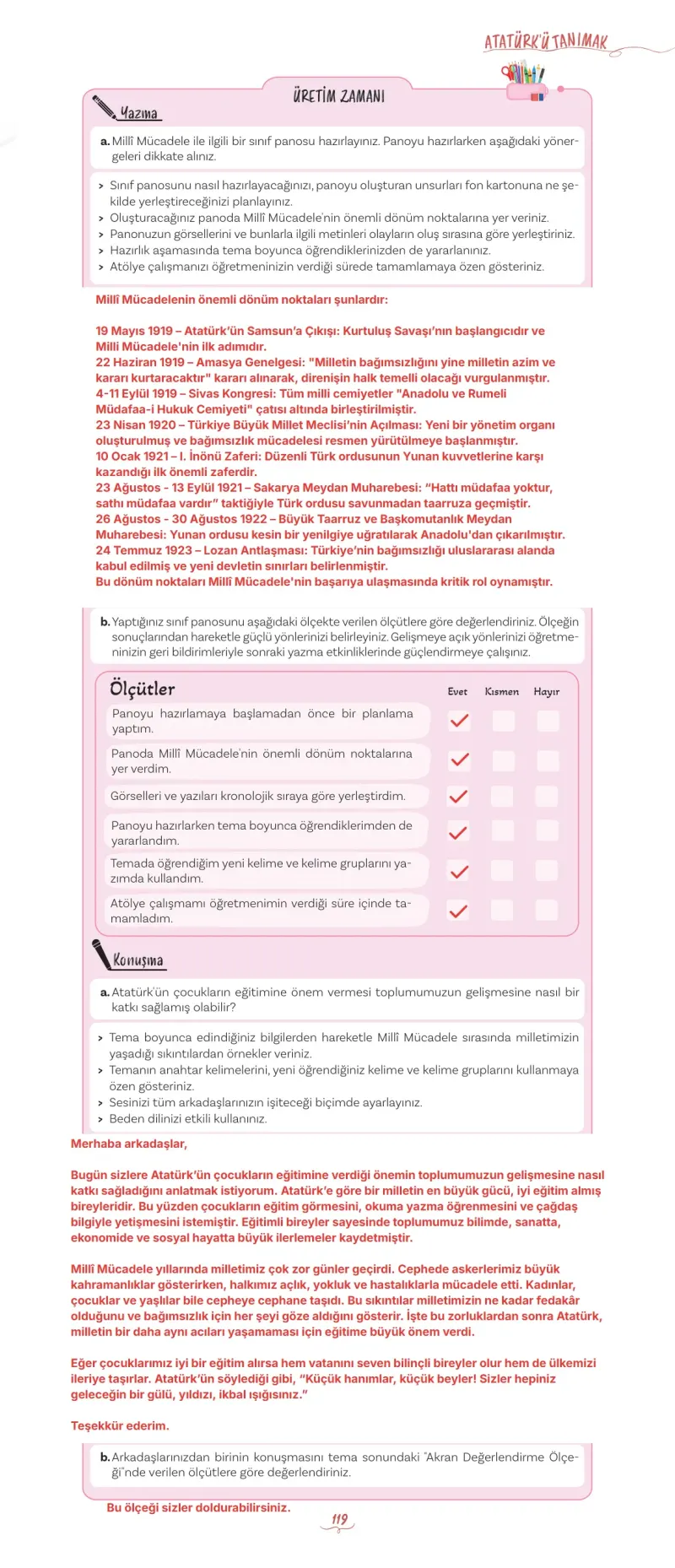 5. Sınıf Türkçe Ders Kitabı Cevapları Meb Yayınları 1 Sayfa 119 Çözüm Görseli
