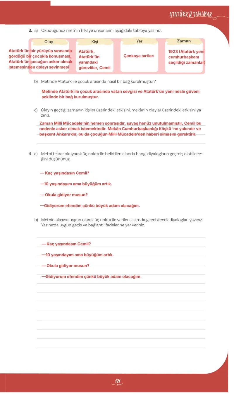 5. Sınıf Türkçe Ders Kitabı Cevapları Meb Yayınları 1 Sayfa 121 Çözüm Görseli