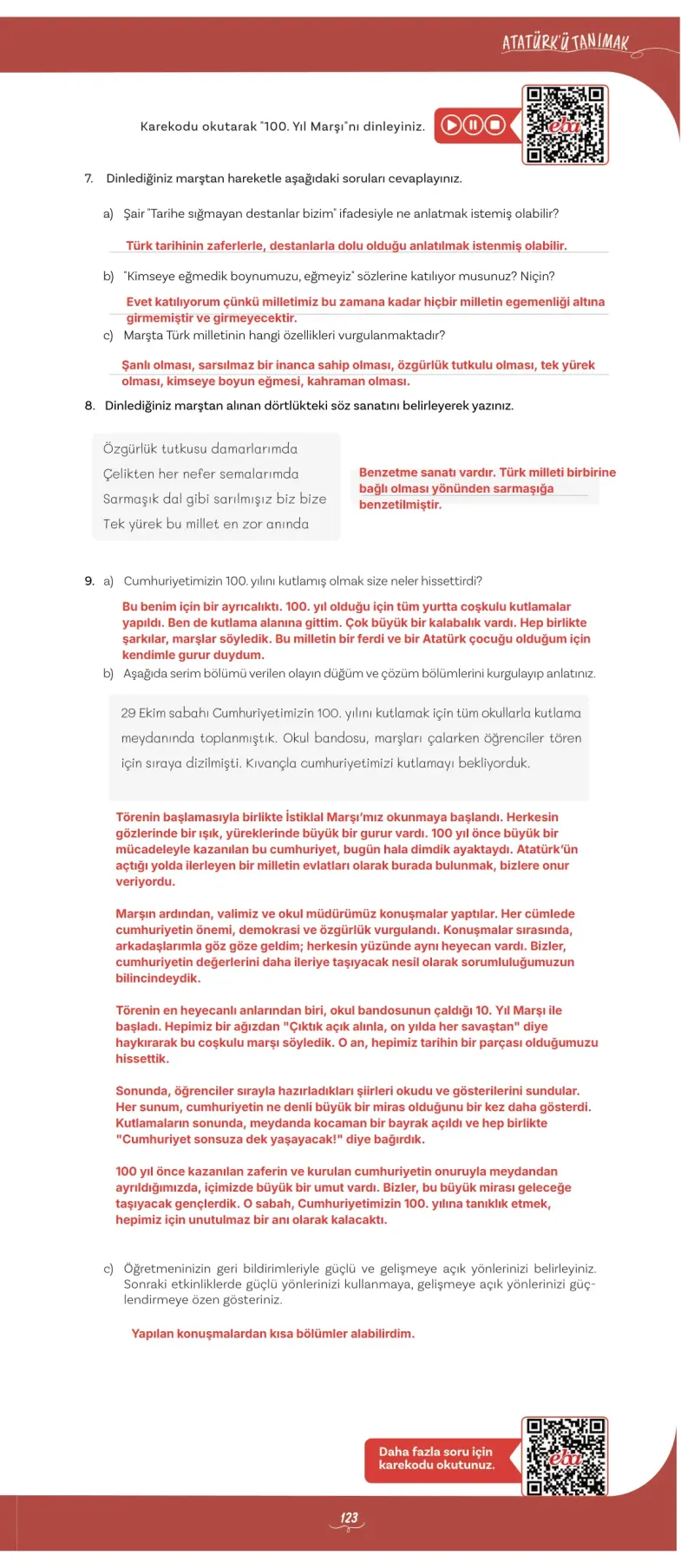5. Sınıf Türkçe Ders Kitabı Cevapları Meb Yayınları 1 Sayfa 123 Çözüm Görseli