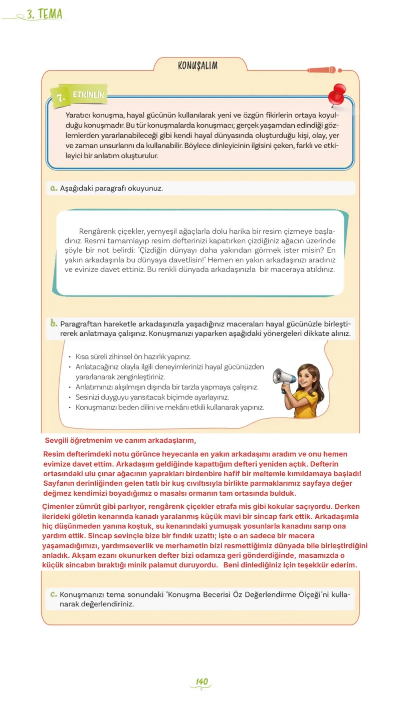 5. Sınıf Türkçe Ders Kitabı Cevapları Meb Yayınları 1. Kitap Sayfa 140 Çözüm Görseli