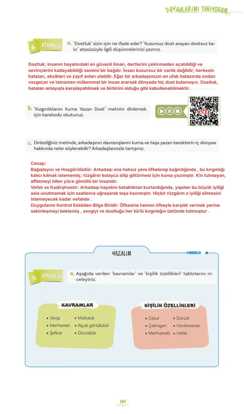 5. Sınıf Türkçe Ders Kitabı Cevapları Meb Yayınları 1. Kitap Sayfa 141 Çözüm Görseli