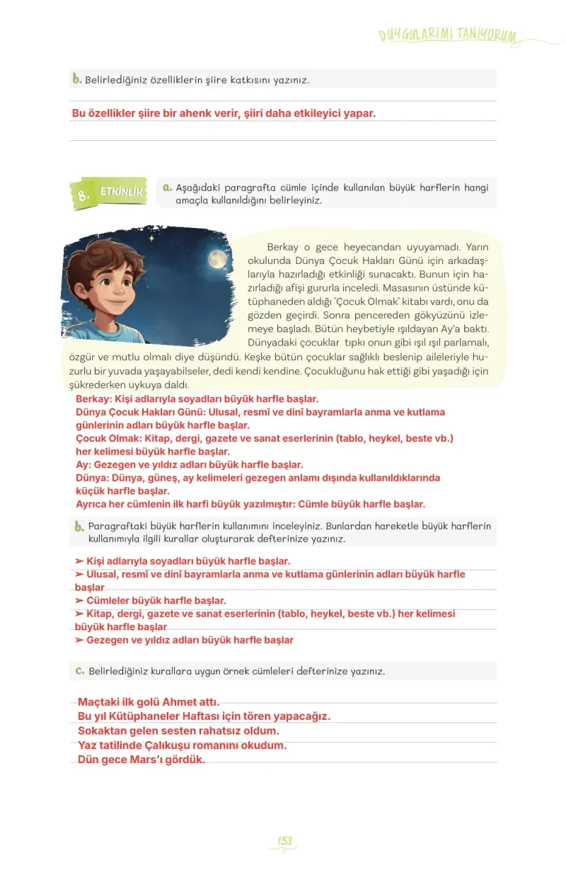 5. Sınıf Türkçe Ders Kitabı Cevapları Meb Yayınları 1 Sayfa 153 Çözüm Görseli