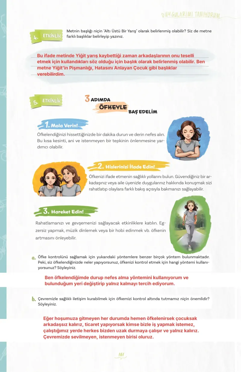 5. Sınıf Türkçe Ders Kitabı Cevapları Meb Yayınları 1 Sayfa 161 Çözüm Görseli
