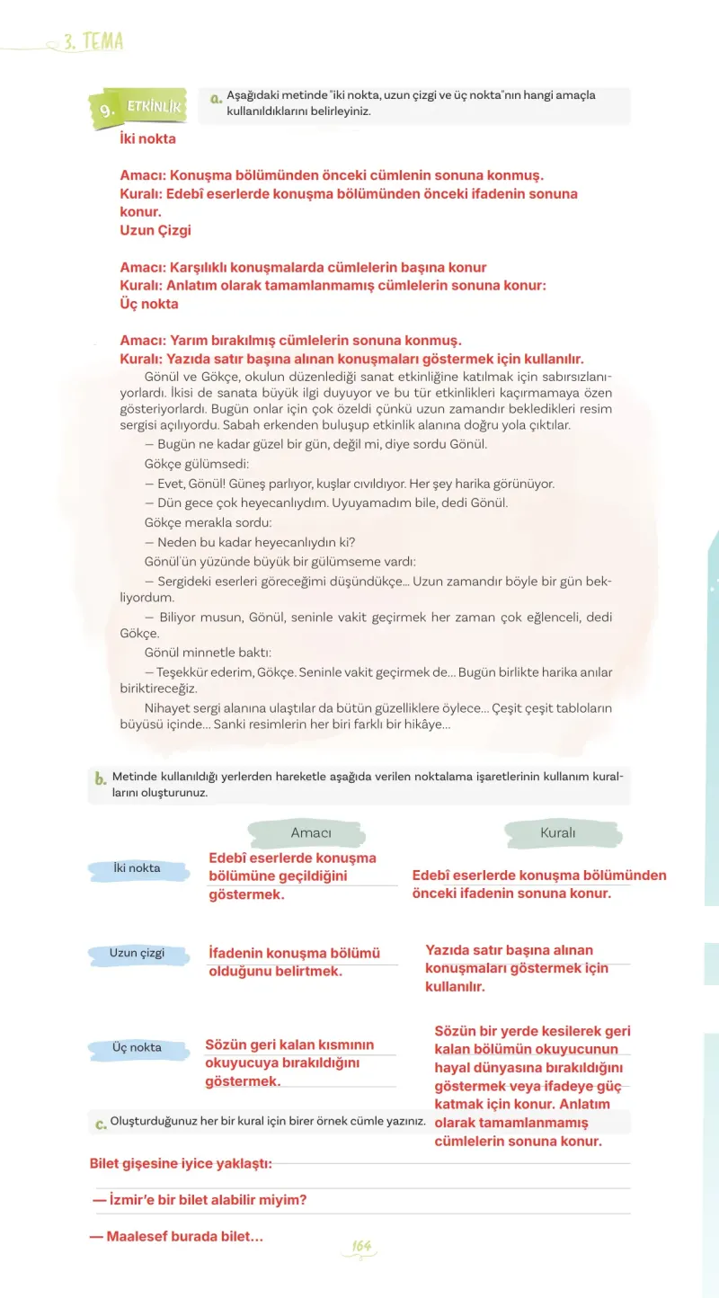 5. Sınıf Türkçe Ders Kitabı Cevapları Meb Yayınları 1 Sayfa 164 Çözüm Görseli