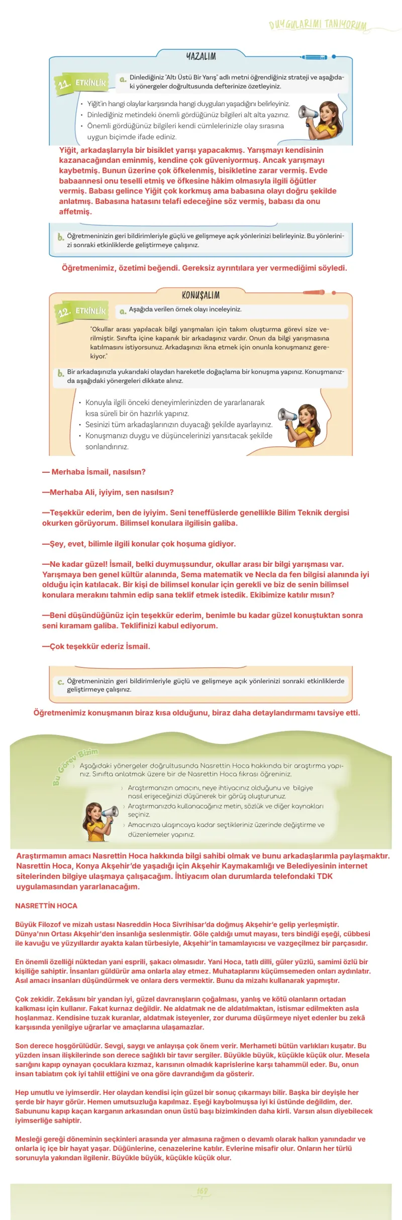 5. Sınıf Türkçe Ders Kitabı Cevapları Meb Yayınları 1 Sayfa 169 Çözüm Görseli