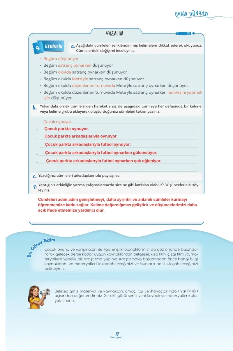 5. Sınıf Türkçe Ders Kitabı Cevapları Meb Yayınları 1 Sayfa 17 Çözüm Görseli