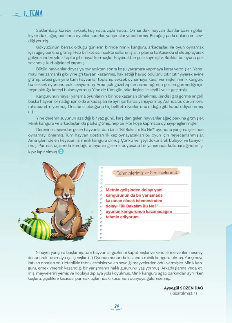 5. Sınıf Türkçe Ders Kitabı Cevapları Meb Yayınları 1 Sayfa 24 Çözüm Görseli
