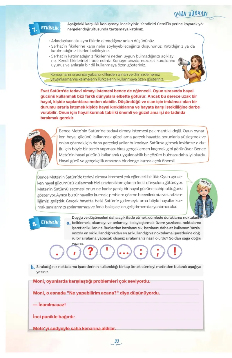 5. Sınıf Türkçe Ders Kitabı Cevapları Meb Yayınları 1 Sayfa 33 Çözüm Görseli