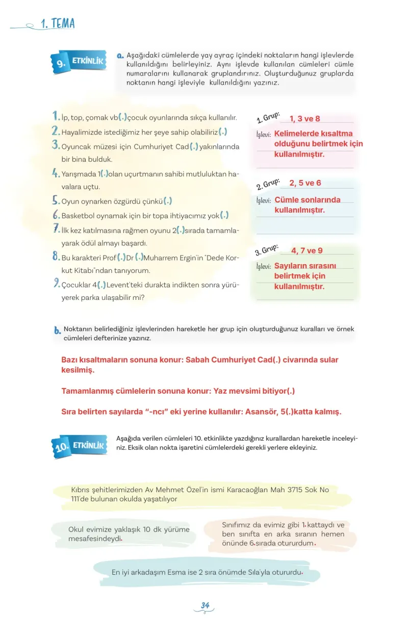 5. Sınıf Türkçe Ders Kitabı Cevapları Meb Yayınları 1 Sayfa 34 Çözüm Görseli