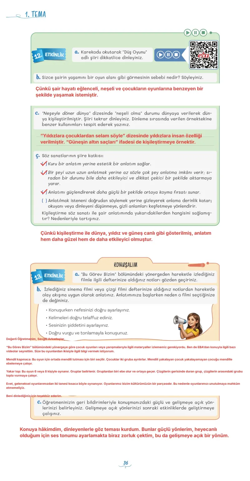5. Sınıf Türkçe Ders Kitabı Cevapları Meb Yayınları 1 Sayfa 36 Çözüm Görseli