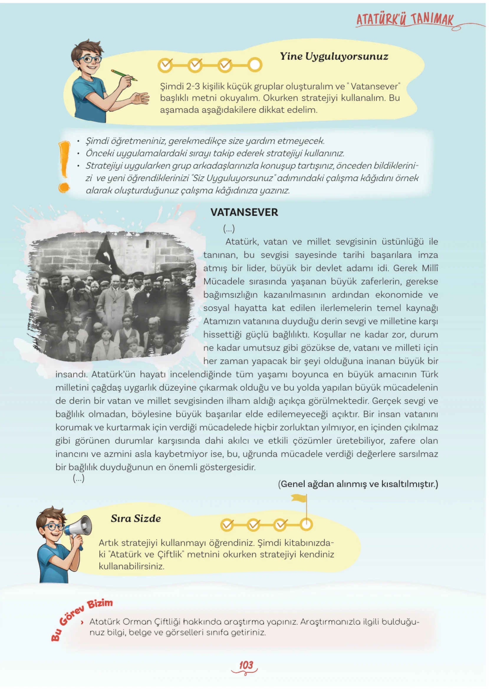 5. Sınıf Türkçe Ders Kitabı Cevapları Meb Yayınları 1. Kitap Sayfa 103