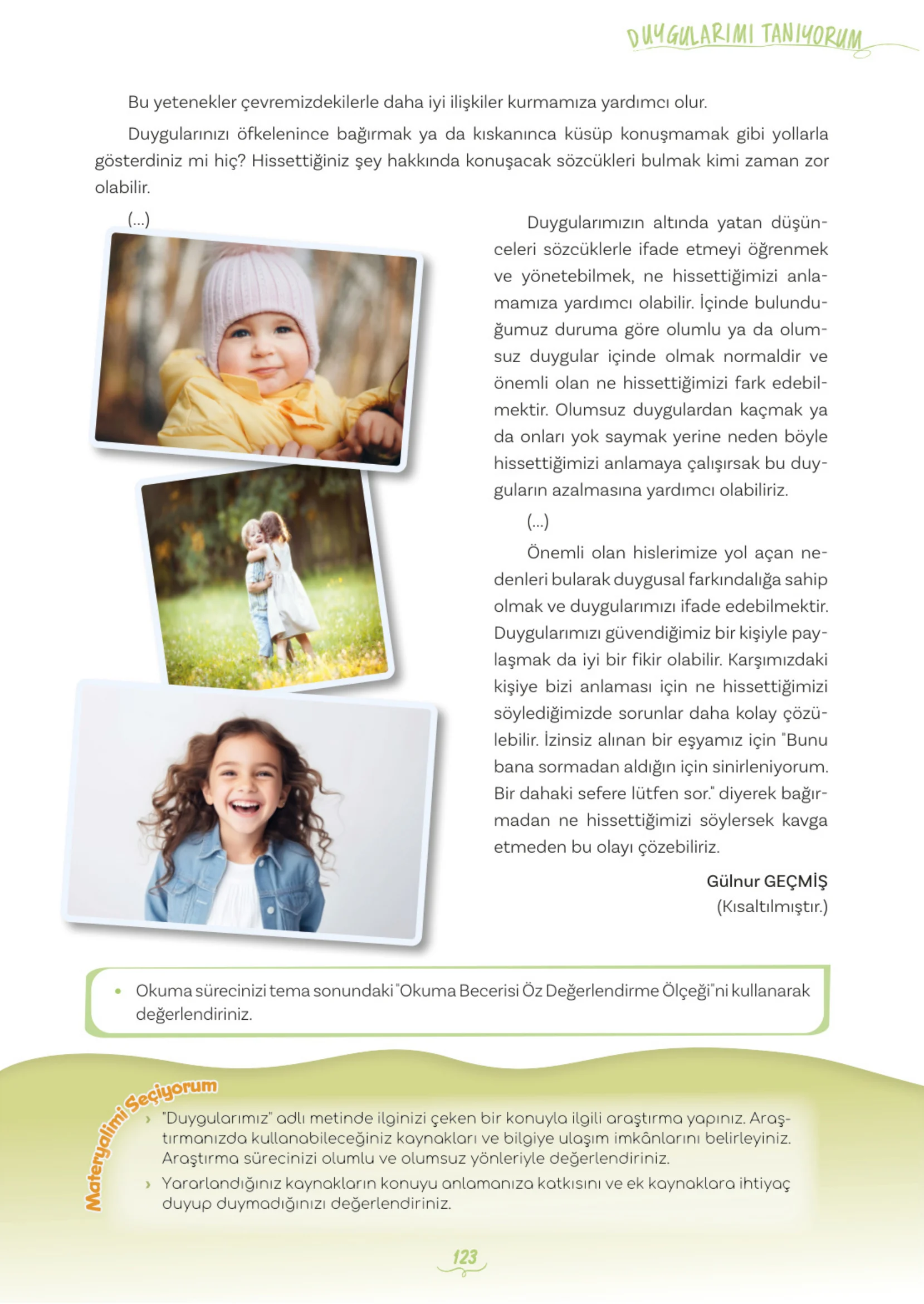 5. Sınıf Türkçe Ders Kitabı Cevapları Meb Yayınları 1. Kitap Sayfa 123