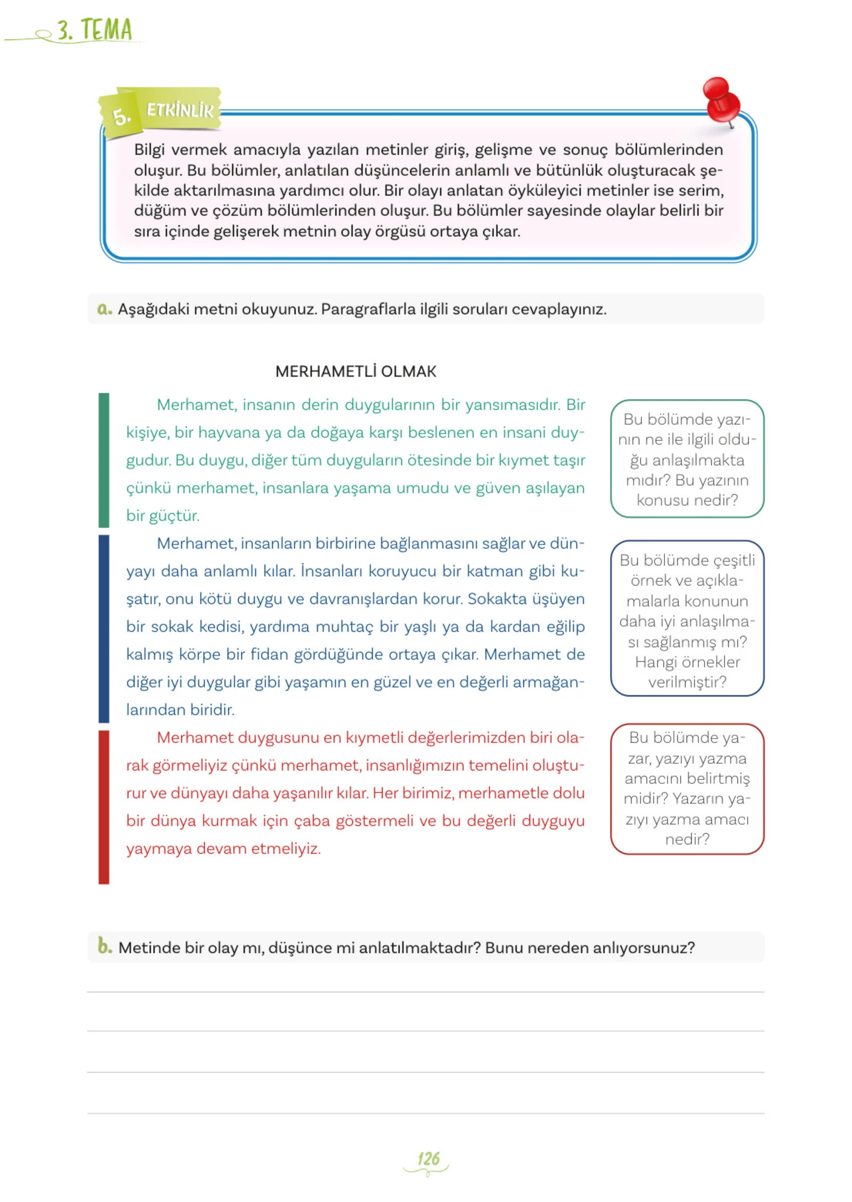 5. Sınıf Türkçe Ders Kitabı Cevapları Meb Yayınları 1. Kitap Sayfa 126