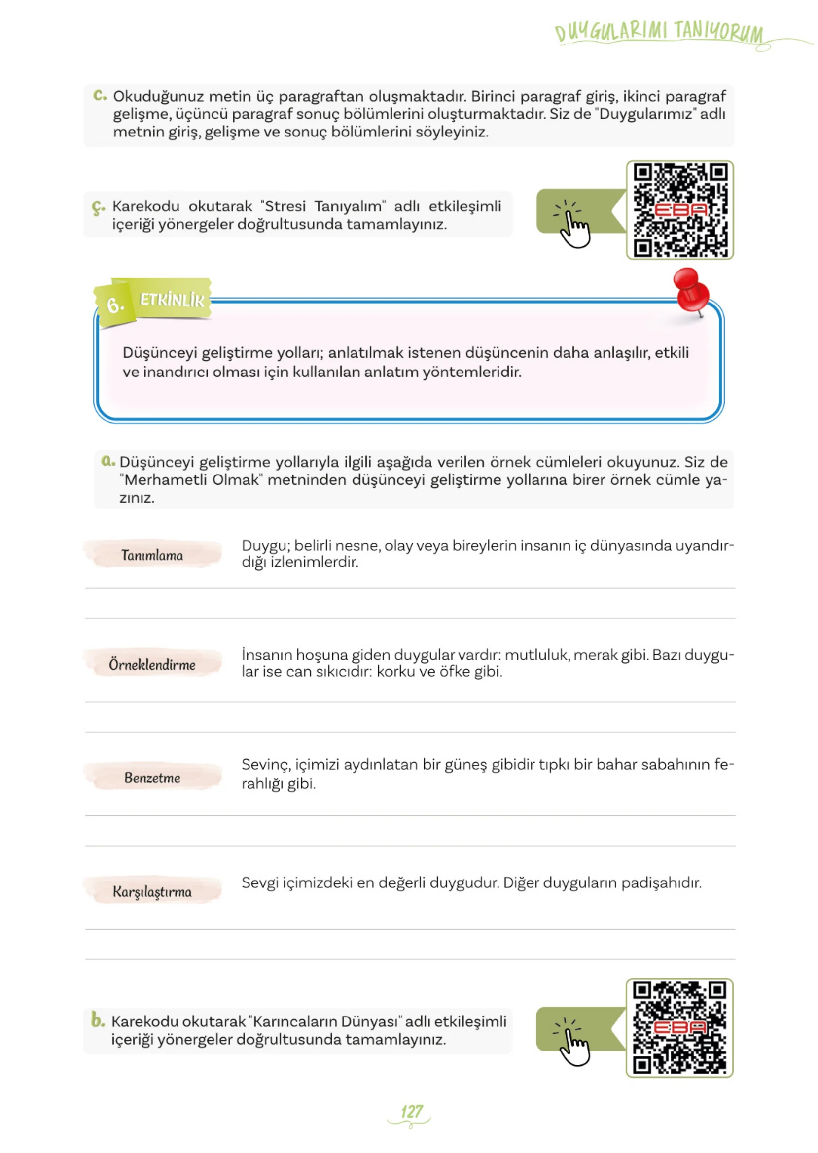 5. Sınıf Türkçe Ders Kitabı Cevapları Meb Yayınları 1. Kitap Sayfa 127