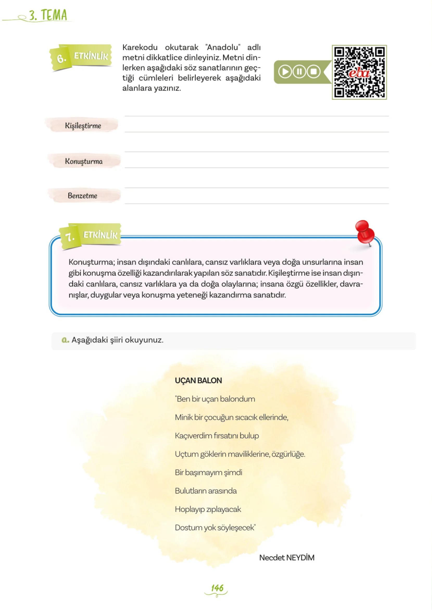 5. Sınıf Türkçe Ders Kitabı Cevapları Meb Yayınları 1. Kitap Sayfa 146