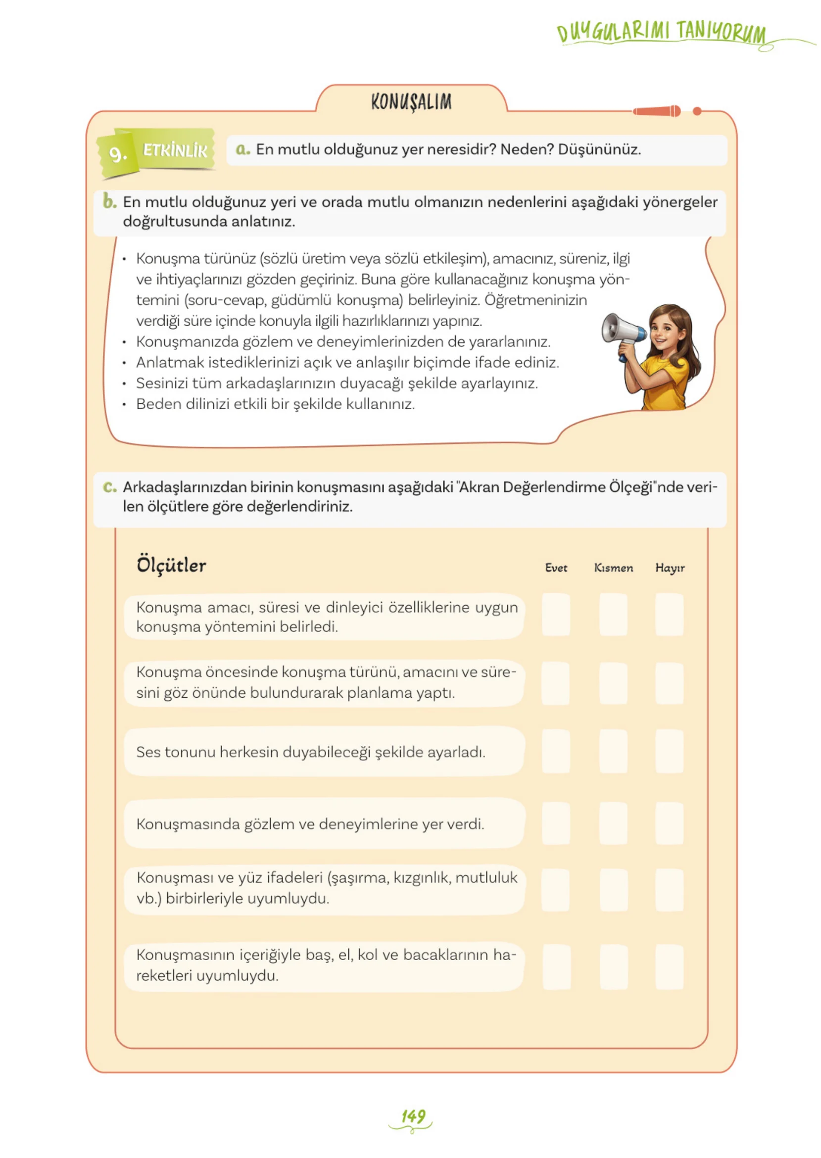 5. Sınıf Türkçe Ders Kitabı Cevapları Meb Yayınları 1. Kitap Sayfa 149