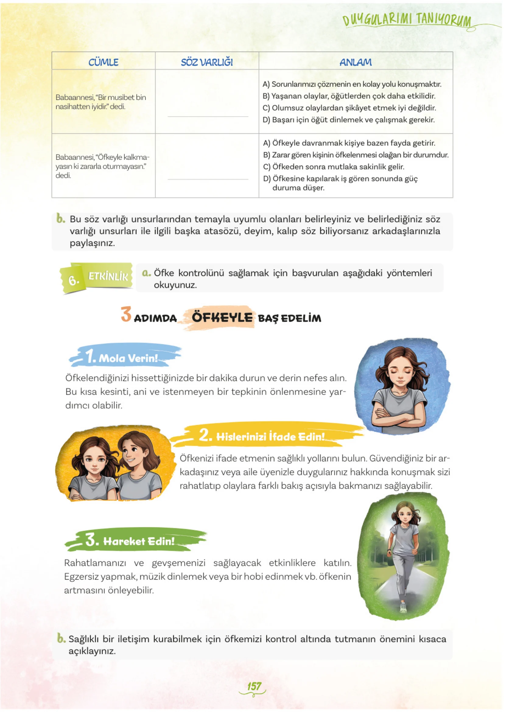 5. Sınıf Türkçe Ders Kitabı Cevapları Meb Yayınları 1. Kitap Sayfa 157