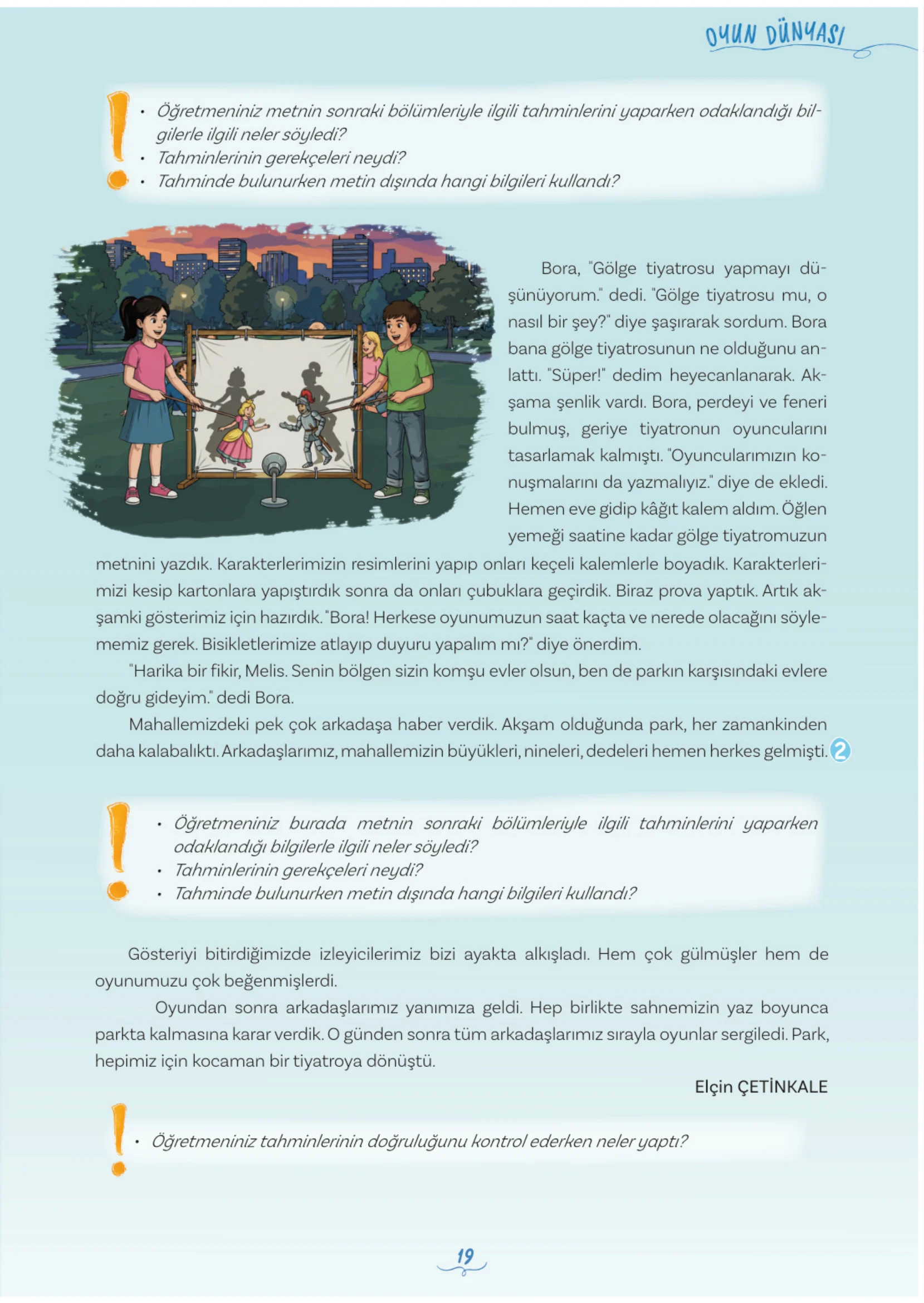 5. Sınıf Türkçe Ders Kitabı Cevapları Meb Yayınları 1. Kitap Sayfa 19