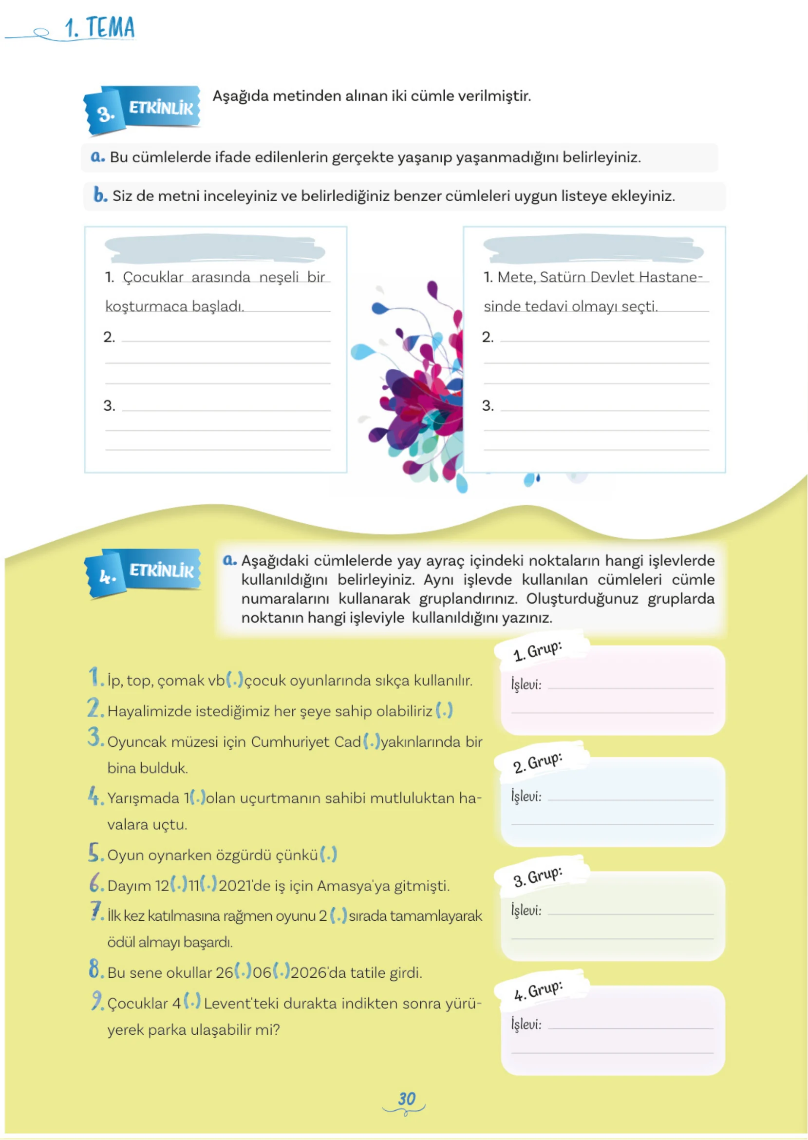 5. Sınıf Türkçe Ders Kitabı Cevapları Meb Yayınları 1. Kitap Sayfa 30