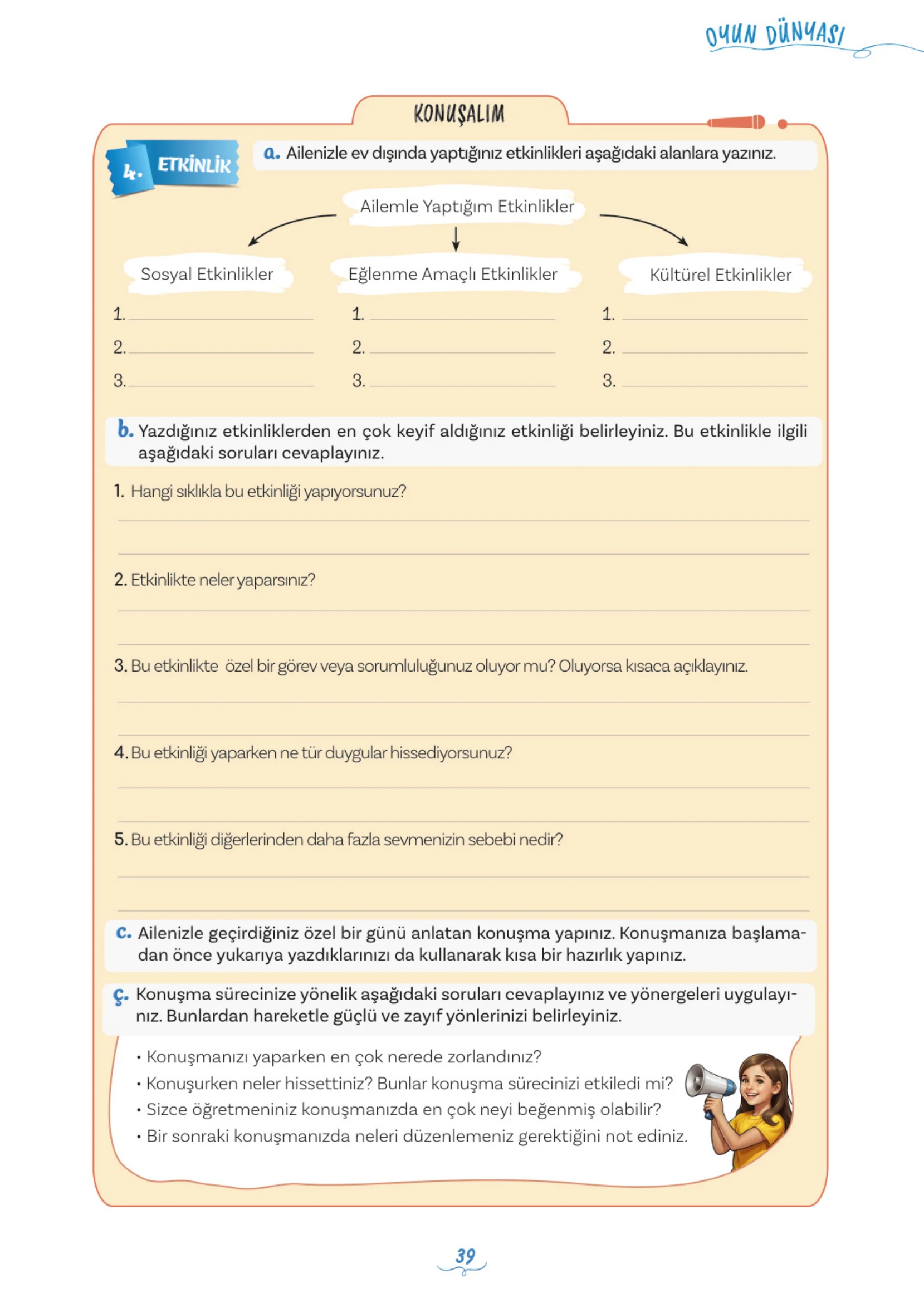 5. Sınıf Türkçe Ders Kitabı Cevapları Meb Yayınları 1. Kitap Sayfa 39