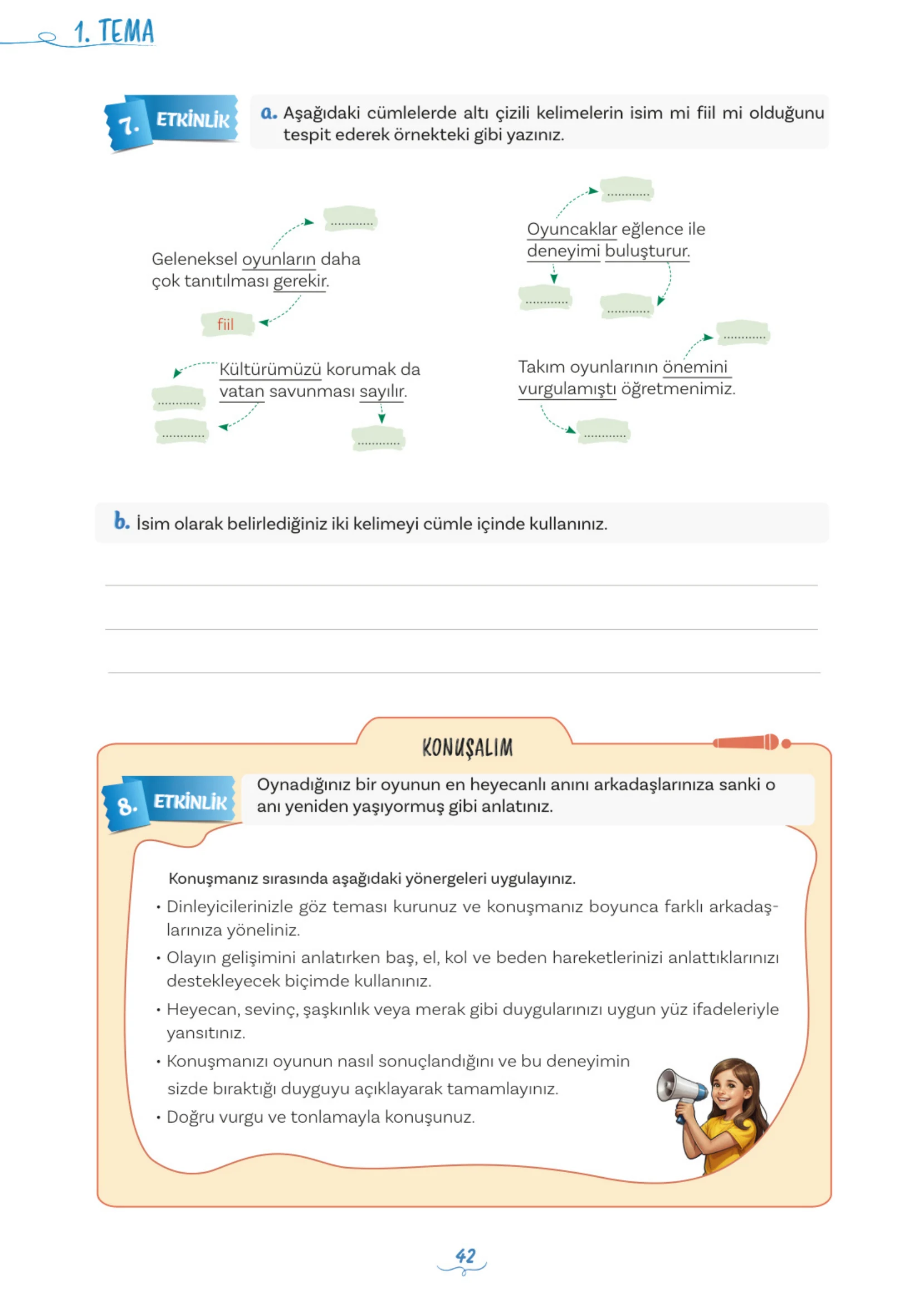5. Sınıf Türkçe Ders Kitabı Cevapları Meb Yayınları 1. Kitap Sayfa 42
