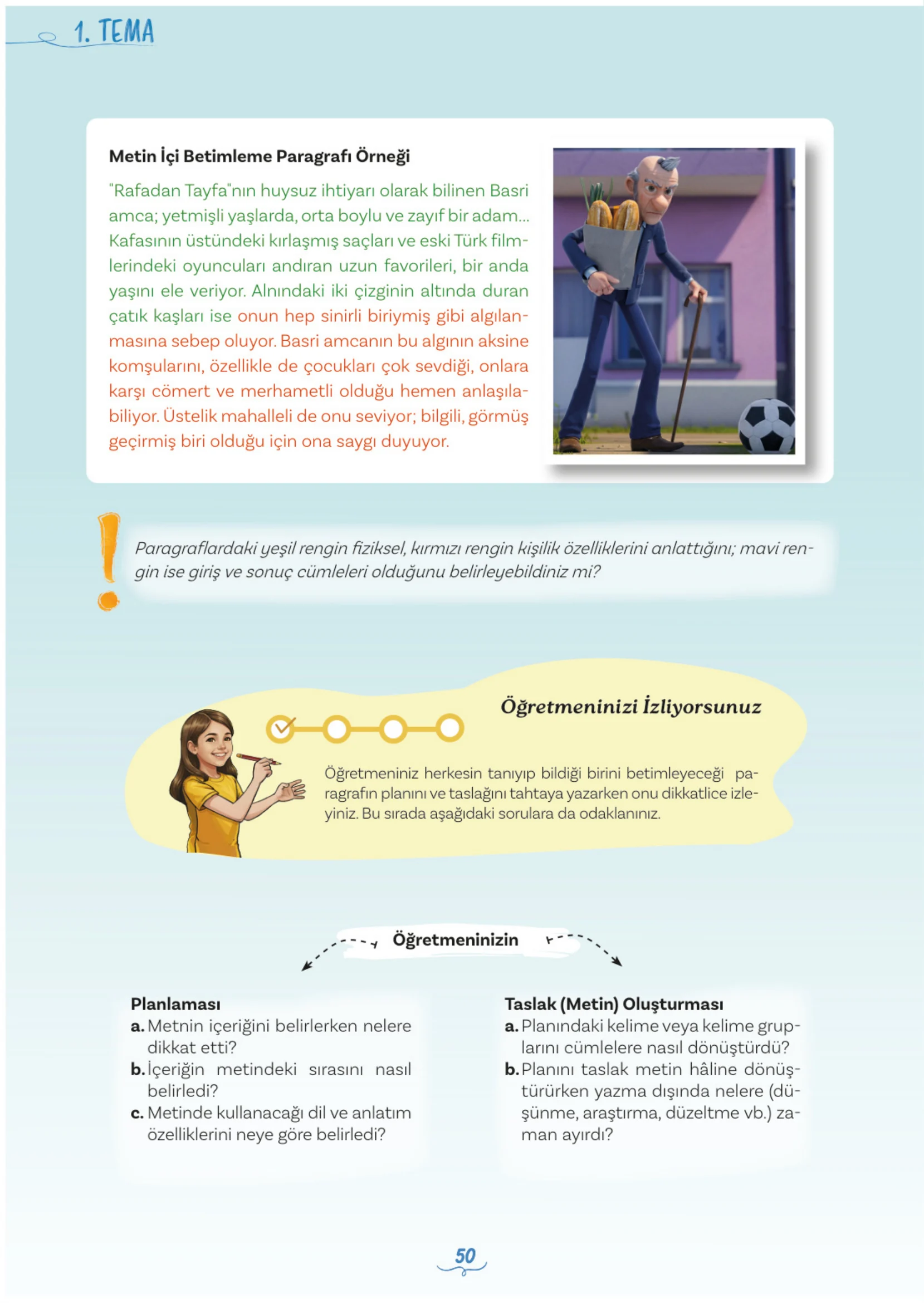 5. Sınıf Türkçe Ders Kitabı Cevapları Meb Yayınları 1. Kitap Sayfa 50