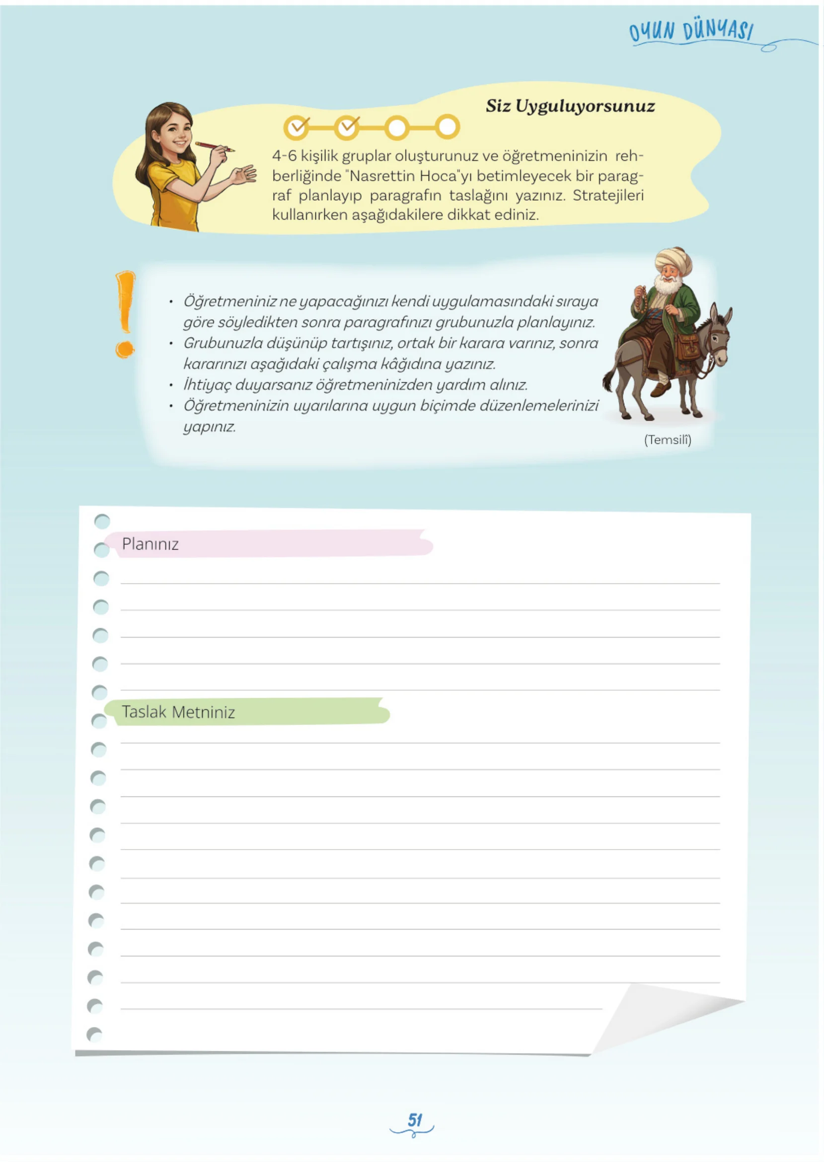 5. Sınıf Türkçe Ders Kitabı Cevapları Meb Yayınları 1. Kitap Sayfa 51