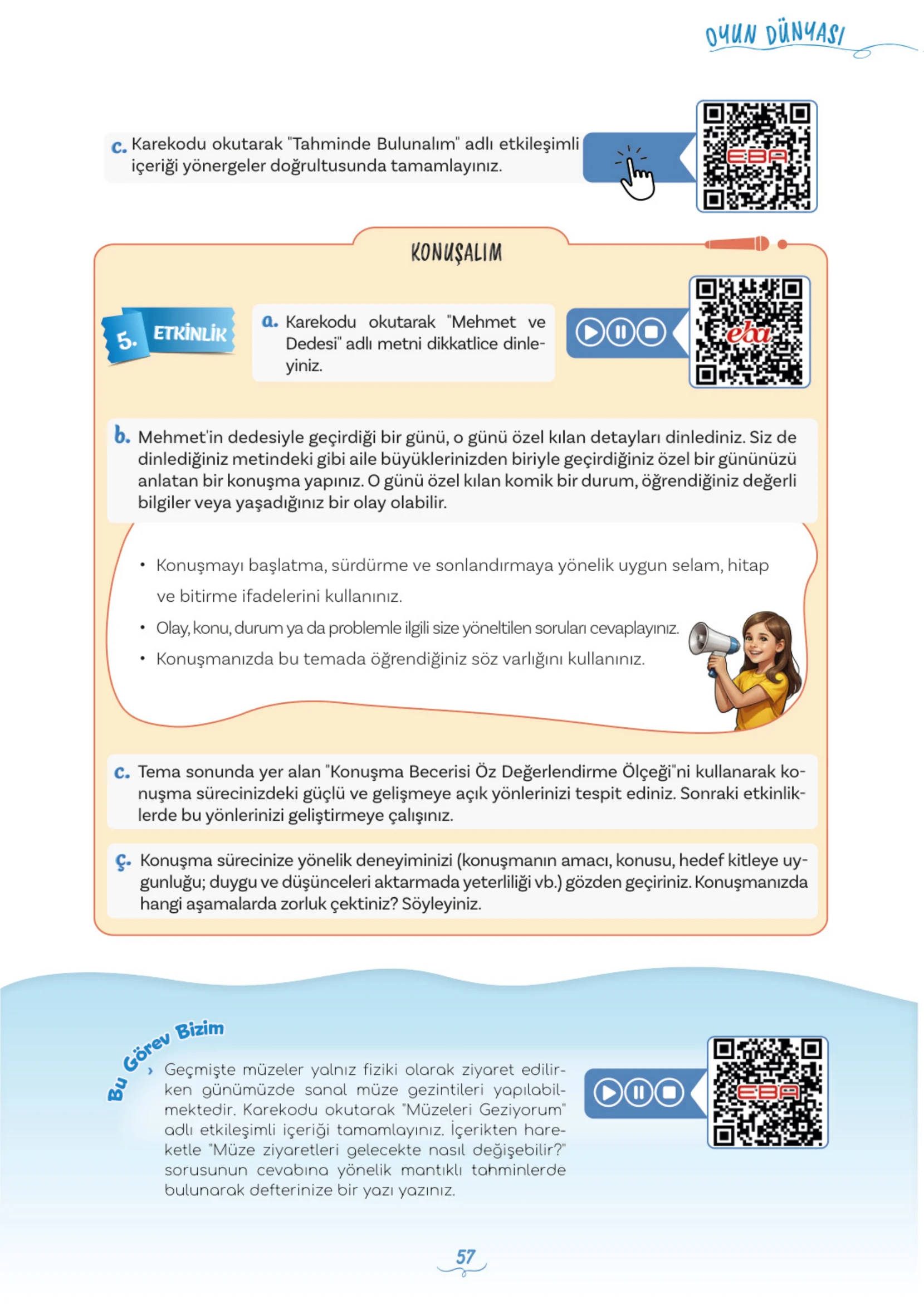 5. Sınıf Türkçe Ders Kitabı Cevapları Meb Yayınları 1. Kitap Sayfa 57