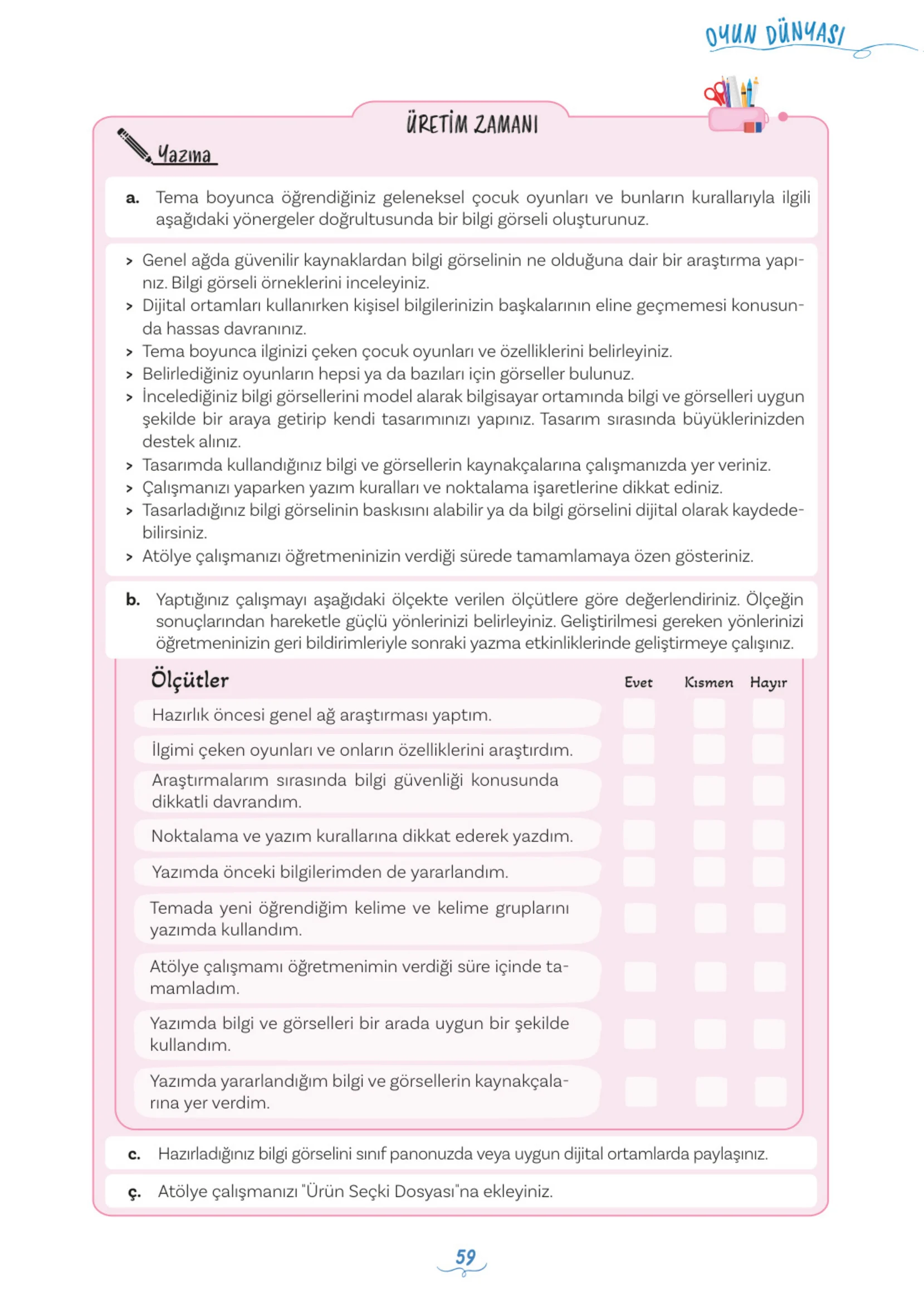 5. Sınıf Türkçe Ders Kitabı Cevapları Meb Yayınları 1. Kitap Sayfa 59