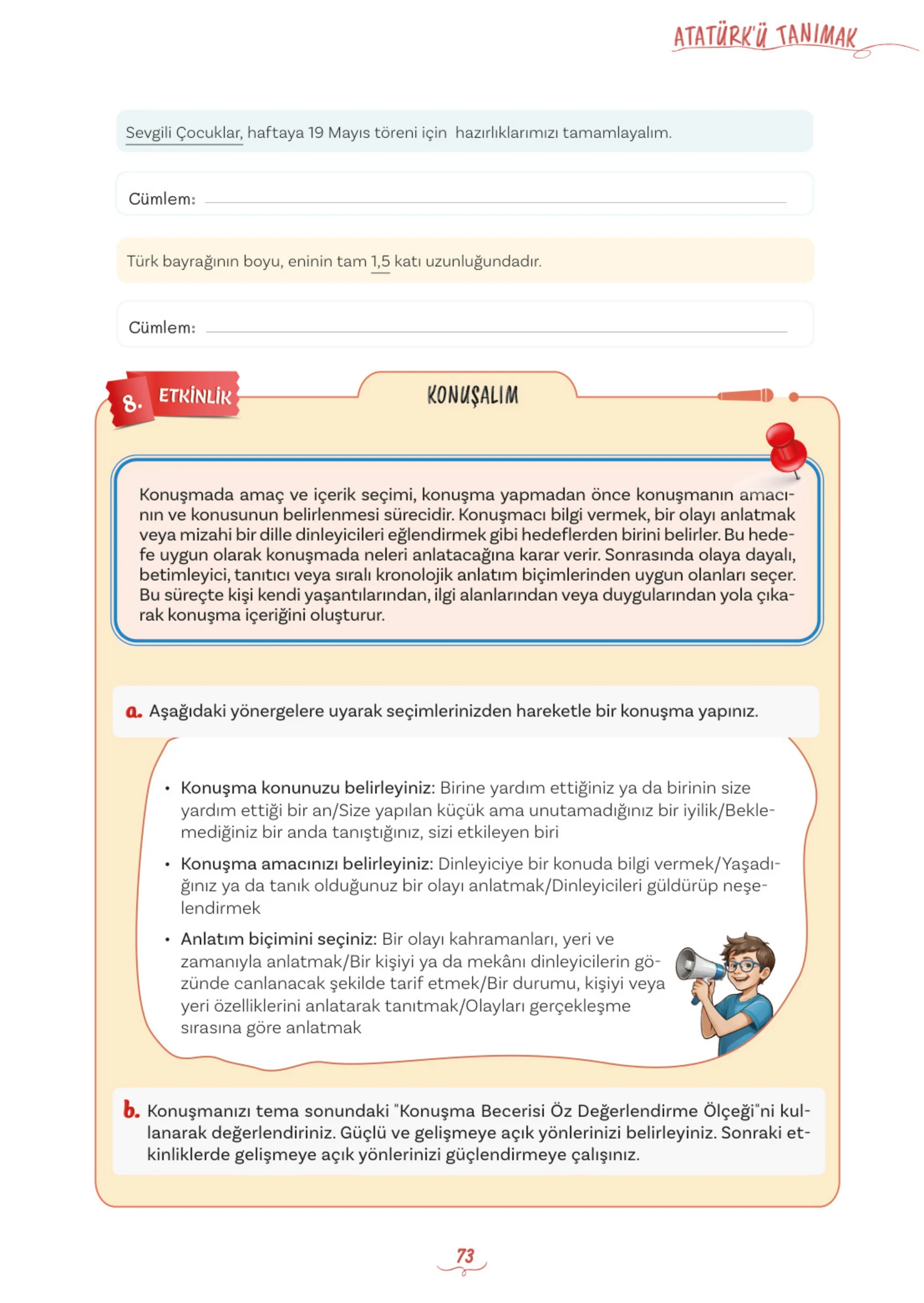 5. Sınıf Türkçe Ders Kitabı Cevapları Meb Yayınları 1. Kitap Sayfa 73