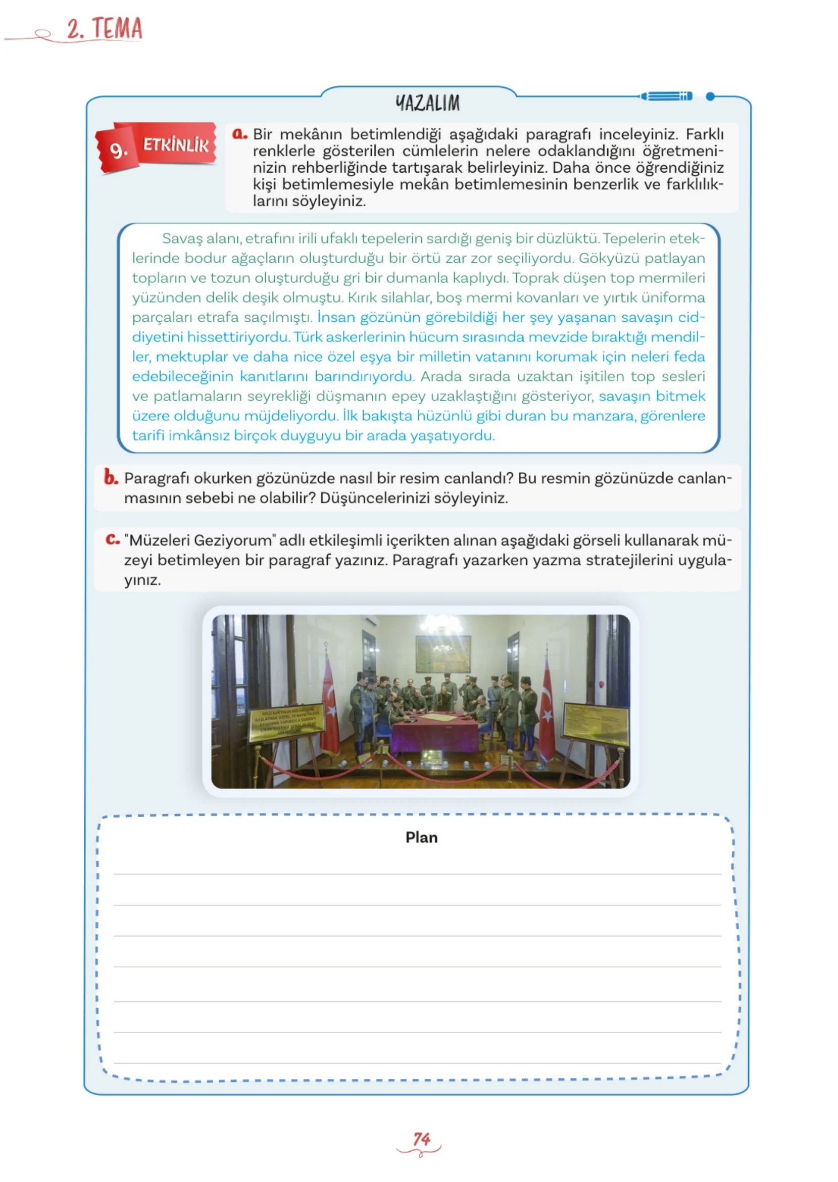 5. Sınıf Türkçe Ders Kitabı Cevapları Meb Yayınları 1. Kitap Sayfa 74