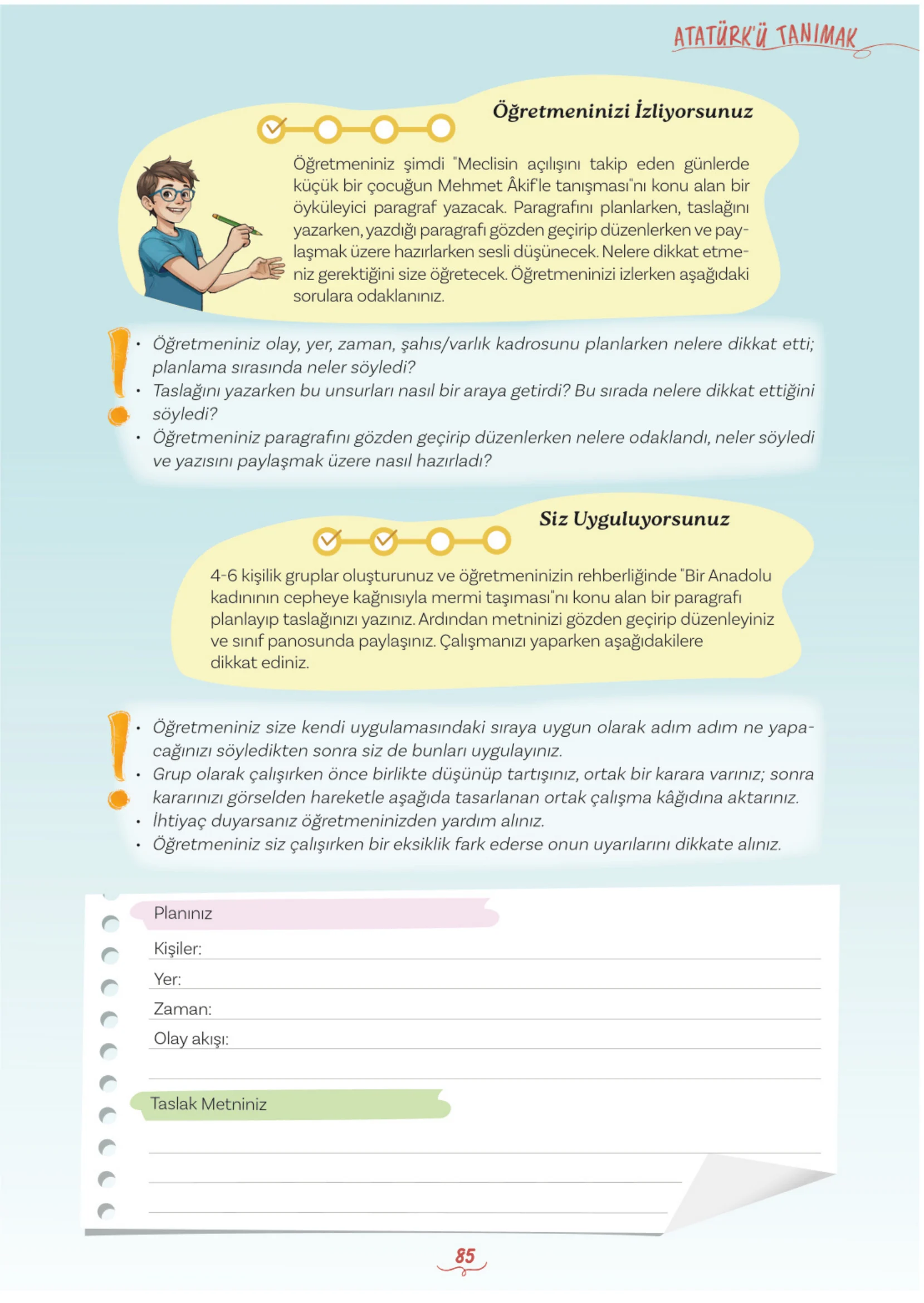 5. Sınıf Türkçe Ders Kitabı Cevapları Meb Yayınları 1. Kitap Sayfa 85