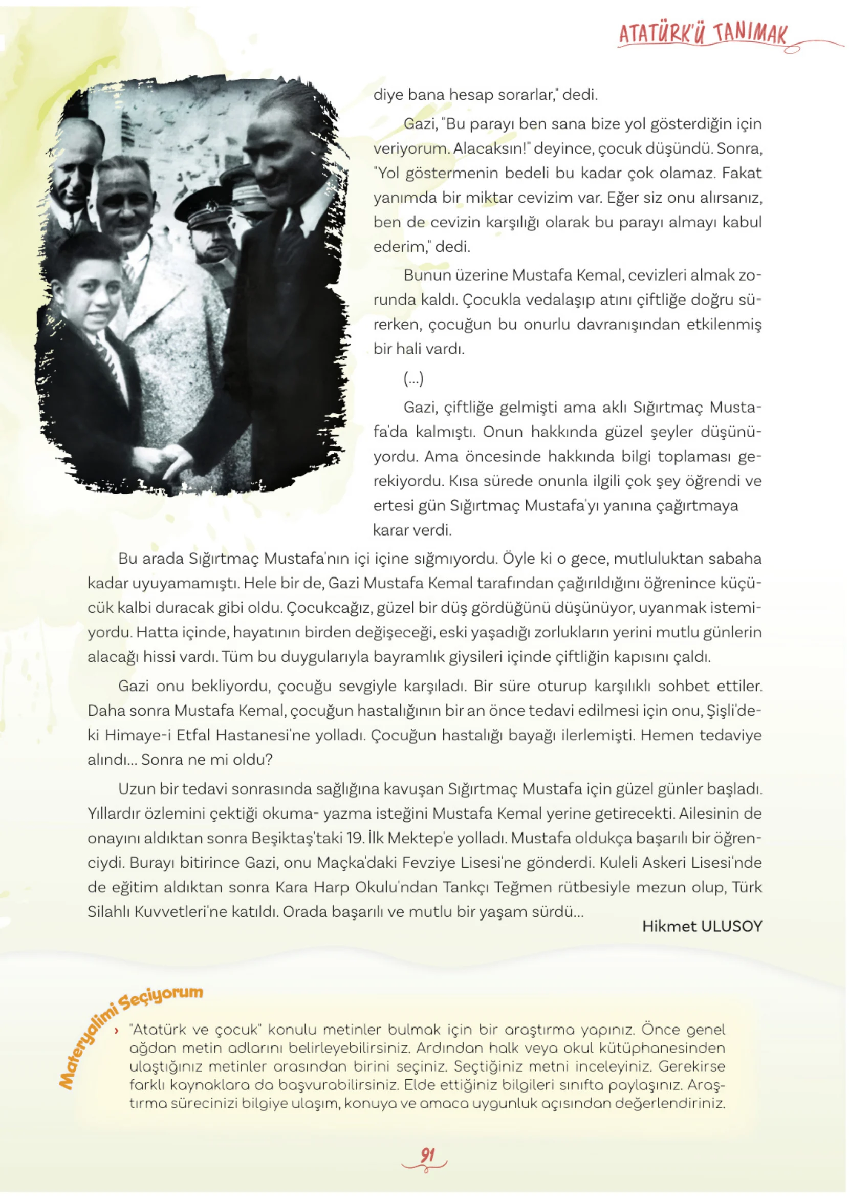 5. Sınıf Türkçe Ders Kitabı Cevapları Meb Yayınları 1. Kitap Sayfa 91