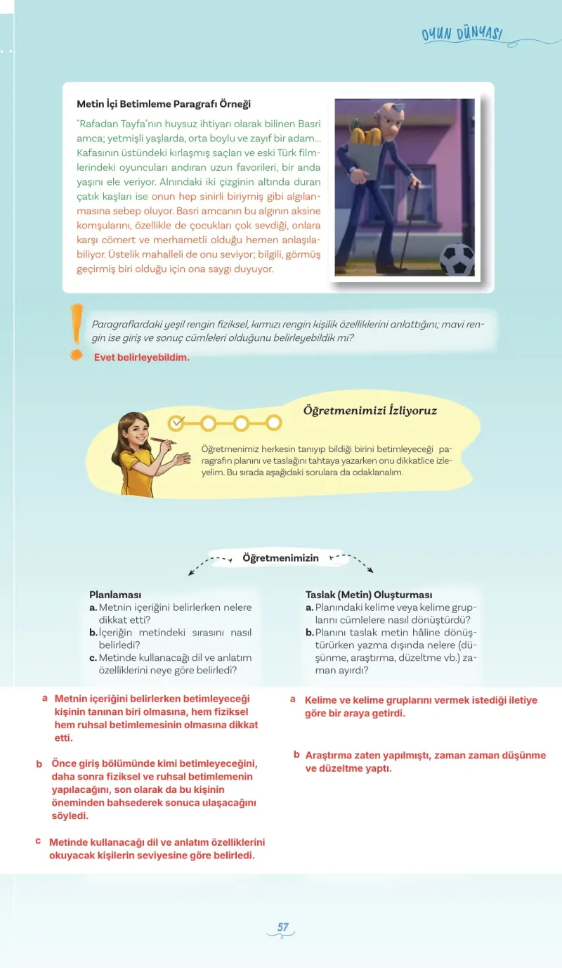 5. Sınıf Türkçe Ders Kitabı Cevapları Meb Yayınları 1 Sayfa 57 Çözüm Görseli