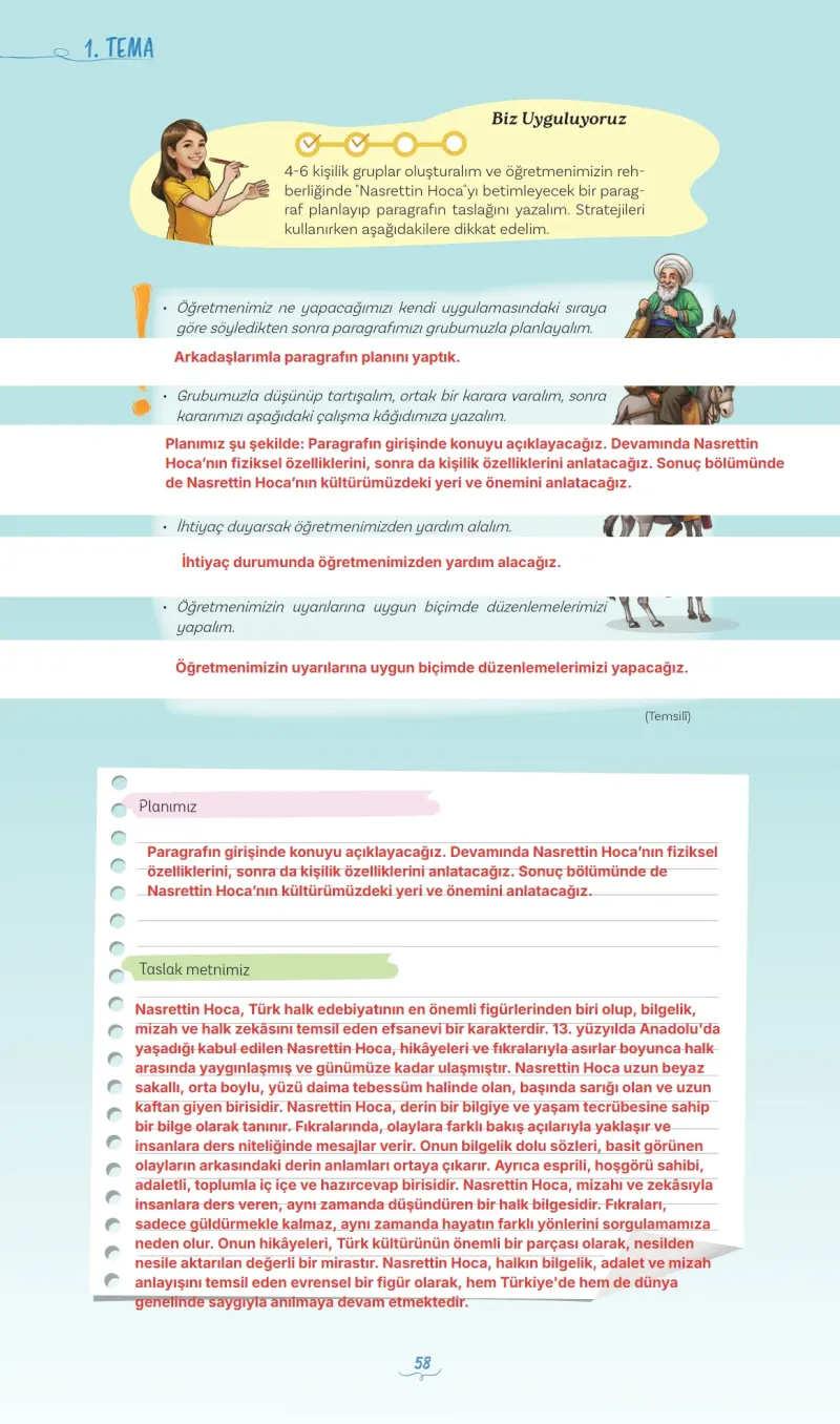 5. Sınıf Türkçe Ders Kitabı Cevapları Meb Yayınları 1 Sayfa 58 Çözüm Görseli