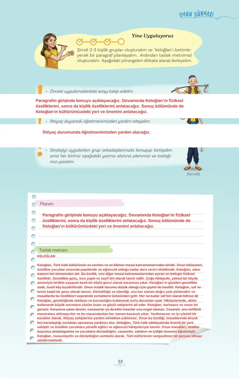 5. Sınıf Türkçe Ders Kitabı Cevapları Meb Yayınları 1 Sayfa 59 Çözüm Görseli
