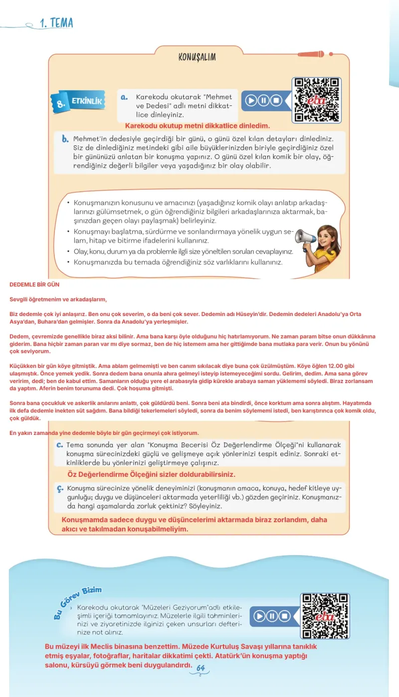 5. Sınıf Türkçe Ders Kitabı Cevapları Meb Yayınları 1 Sayfa 64 Çözüm Görseli