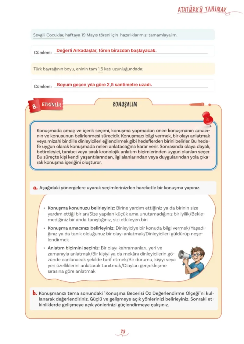 5. Sınıf Türkçe Ders Kitabı Cevapları Meb Yayınları 1. Kitap Sayfa 73 Çözüm Görseli