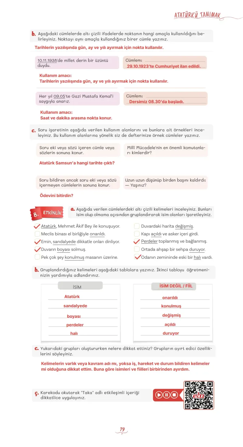 5. Sınıf Türkçe Ders Kitabı Cevapları Meb Yayınları 1 Sayfa 79 Çözüm Görseli