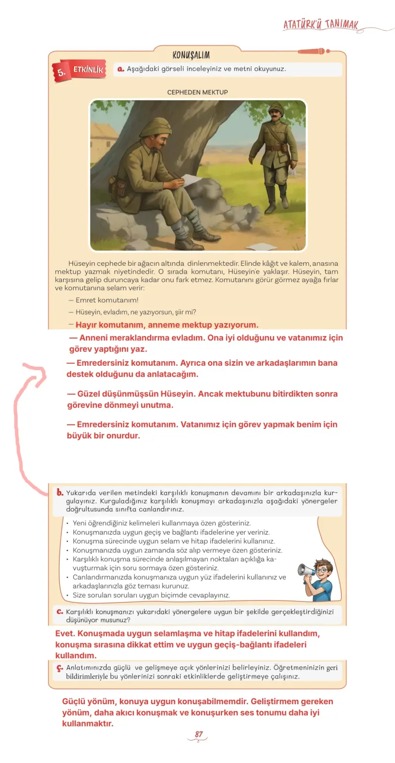 5. Sınıf Türkçe Ders Kitabı Cevapları Meb Yayınları 1 Sayfa 87 Çözüm Görseli
