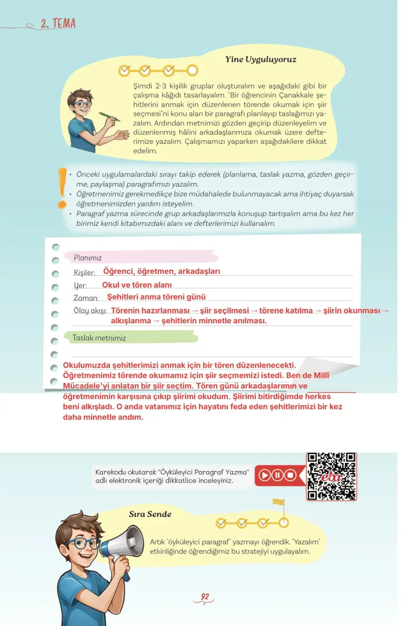 5. Sınıf Türkçe Ders Kitabı Cevapları Meb Yayınları 1 Sayfa 92 Çözüm Görseli